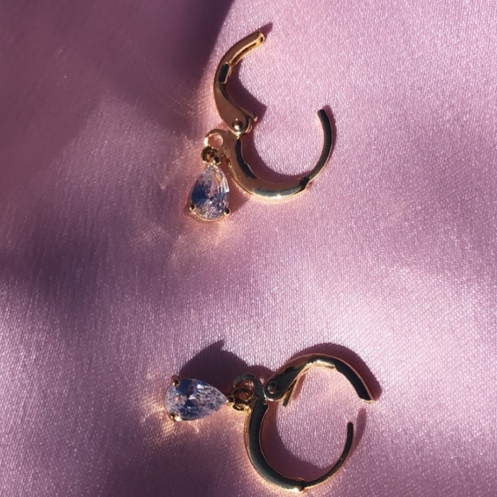 🍓Lavender Geometric Drop Earrings - Picture 2 of 3